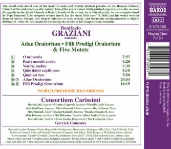 CD Bonifatio Gratiani: Adae Oratorium- Filli Prodigi Oratorium - Five Motets 376593