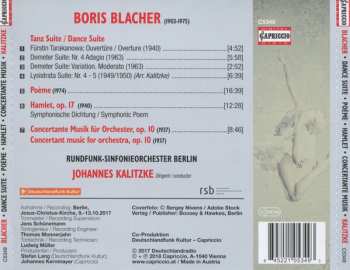CD Boris Blacher: Dance Suite, Poeme, Hamlet, Concertante Musik 304895