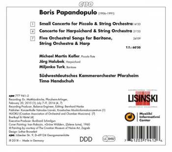 CD Boris Papandopulo: Flute Concerto · Harpsicord Concerto · Five Orchestral Songs 289378