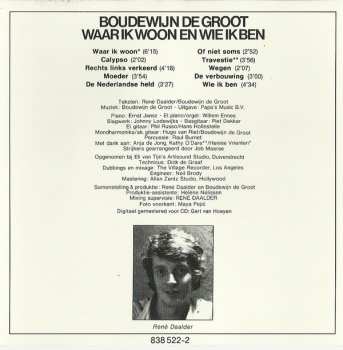 CD Boudewijn De Groot: Waar Ik Woon En Wie Ik Ben 329408