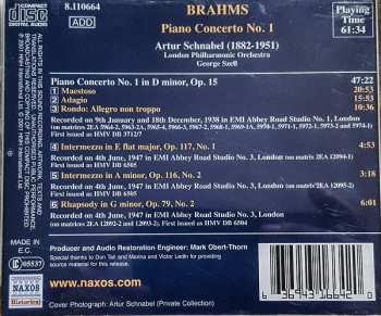 CD Johannes Brahms: Piano Concerto No.1, Intermezzos In E Flat And A Minor, Rhapsody In G Minor 398066