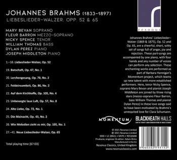 CD Johannes Brahms: Liebeslieder-Walzer, Opp. 52 & 65 438616