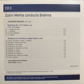 4CD/Caja Johannes Brahms: Zubin Mehta Conducts Brahms (Symphonies Nos. 1-4 • Tragic Overture • Haydn Variations)