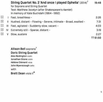CD Brett Dean: Epitaphs · Eclipse (String Quartet No. 1) · String Quartet No. 2 'And Once I Played Ophelia' 330435