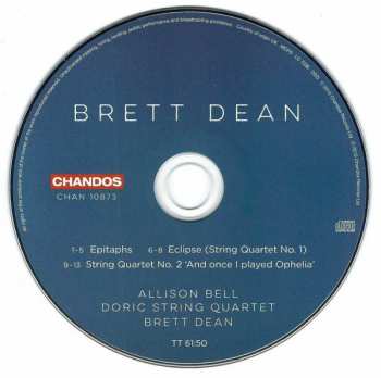 CD Brett Dean: Epitaphs · Eclipse (String Quartet No. 1) · String Quartet No. 2 'And Once I Played Ophelia' 330435