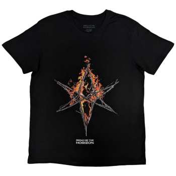 Merch Bring Me The Horizon: Bring Me The Horizon Unisex T-shirt: Flame Hex & Text Logo (medium) M