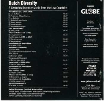 CD Brisk Recorder Quartet Amsterdam: Dutch Diversity: 6 Centuries Recorder Music From The Low Countries 477301