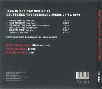 CD Brötzmann / Van Hove / Bennink: Jazz In Der Kammer Nr.71 (Deutsches Theater / Berlin / GDR / 04 / 11 / 1974) 348595