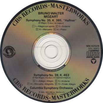 CD Columbia Symphony Orchestra: Symphony No. 35 "Haffner" , Symphony No. 39