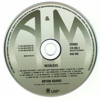 2CD Bryan Adams: Reckless DLX 29778