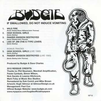 CD Budgie: If Swallowed, Do Not Induce Vomiting 399482