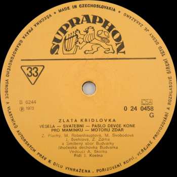 EP Budvarka: Zlatá Křídlovka 1971 399941