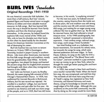 CD Burl Ives: Troubador - Original 1941-1950 Recordings 286509