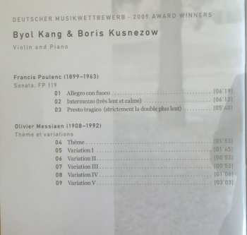 CD Byol Kang: Works For Violin And Piano By Beethoven, Brahms, Poulenc, Messiaen 446869
