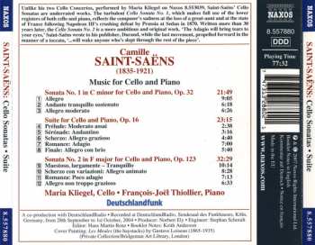 CD Camille Saint-Saëns: Cello Sonatas • Suite For Cello And Piano, Op. 16 252791
