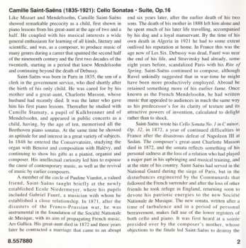 CD Camille Saint-Saëns: Cello Sonatas • Suite For Cello And Piano, Op. 16 252791