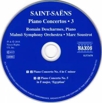 CD Camille Saint-Saëns: Piano Concerto No. 4; Piano Concerto No. 5 'Egyptian' 309204