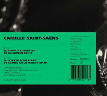 CD Camille Saint-Saëns: Quatour à Cordes No. 1; Quintette Pour Piano Et Cordes 328040