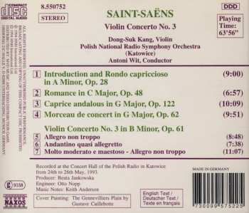 CD Camille Saint-Saëns: Violin Concerto No. 3 • Introduction And Rondo Capriccioso • Caprice Andalous • Morceau De Concert 253013
