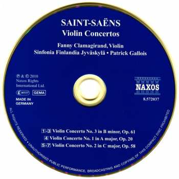 CD Camille Saint-Saëns: Violin Concertos 146578
