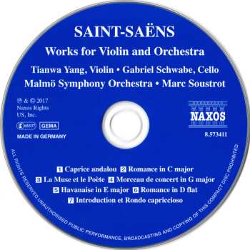 CD Camille Saint-Saëns: Works For Violin And Orchestra 452322