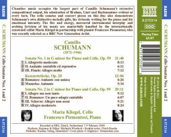 CD Camillo Schumann: Cello Sonatas Nos. 1 And 2 / Konzertstücke, Op. 20 119709