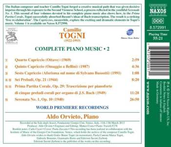 CD Camillo Togni: Complete Piano Music 2 445161