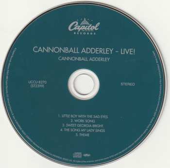 CD Cannonball Adderley: Cannonball Adderley-Live! LTD 410983