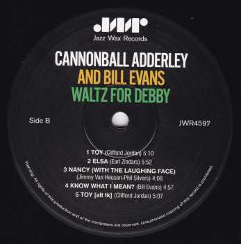 LP Cannonball Adderley: Waltz for Debby LTD 61526