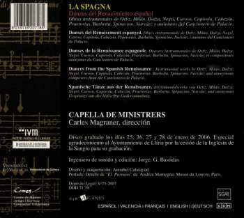 CD Capella De Ministrers:  La Spagna (Danzas Del Renacimiento Español) 114846