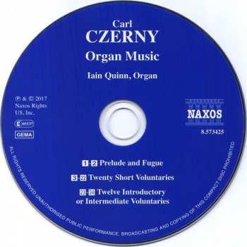 CD Carl Czerny: Organ Music 112933