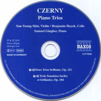 CD Carl Czerny: Piano Trios 231590
