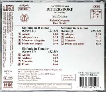 CD Carl Ditters von Dittersdorf: Sinfonia In D Minor / Sinfonia In F Major / Sinfonia In G Minor 156092