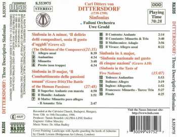 CD Carl Ditters von Dittersdorf: Sinfonias (The Delirium Of Composers / The Battle Of The Human Passions / In The Taste Of Five Nations) 330480
