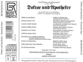 2CD Carl Ditters von Dittersdorf: Doktor Und Apotheker 467237