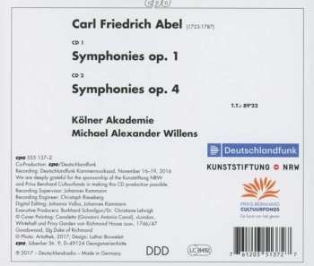 2CD Carl Friedrich Abel: Symphonies Op. 1 & Op. 4 296305