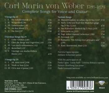 CD Carl Maria von Weber: Complete Songs For Voice And Guitar 320045