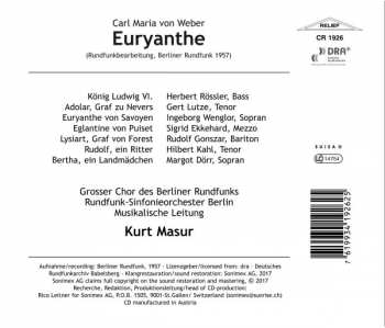 2CD Carl Maria von Weber: Euryanthe 337431