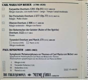 CD Carl Maria von Weber: Overtures / Symphonic Metamorphoses On Themes Of Carl Maria Von Weber 321469