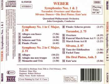 CD Carl Maria von Weber: Symphonies Nos. 1 & 2 • Turandot • Silvana • Die Drei Pintos 290513