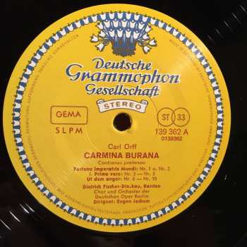 LP Carl Orff: Carmina Burana LTD 456389