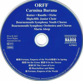 CD Carl Orff: Carmina Burana 335534