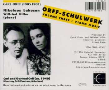CD Carl Orff: Orff-Schulwerk Volume Three / Piano Music 333409