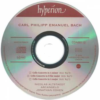 CD Carl Philipp Emanuel Bach: Cello Concertos 177136