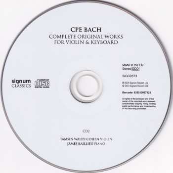 3CD Carl Philipp Emanuel Bach: Complete Original Works For Violin & Keyboard 111281