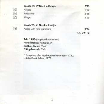 CD Carl Philipp Emanuel Bach: Five Piano Trios 176323