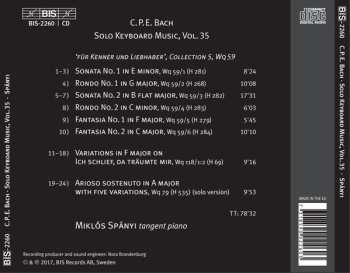 CD Carl Philipp Emanuel Bach: Für Kenner Und Liebhaber, Collection 5 (The Solo Keyboard Music, Vol. 35) 454883