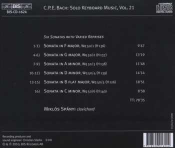 CD Carl Philipp Emanuel Bach: Six Sonatas With Varied Reprises 460631