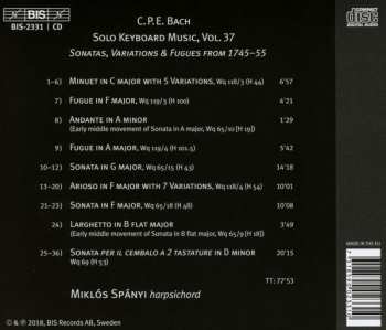 CD Carl Philipp Emanuel Bach: Sonatas, Variations & Fugues from 1745-55 466142