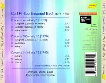 CD Carl Philipp Emanuel Bach: Piano Concertos Wq.1, Wq. 45, Wq. 15 323104